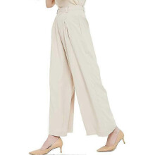 (3XL,beige)Women High Waist Casual Wide Leg Long Pants Trousers