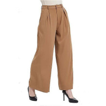 (XXL,khaki)Women High Waist Casual Wide Leg Long Pants Trousers