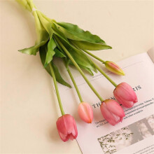(purple) Elegant And Luxurious Real Touch Artificial Tulip Bouquet For Modern Home Decoration