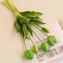 (green) Elegant And Luxurious Real Touch Artificial Tulip Bouquet For Modern Home Decoration