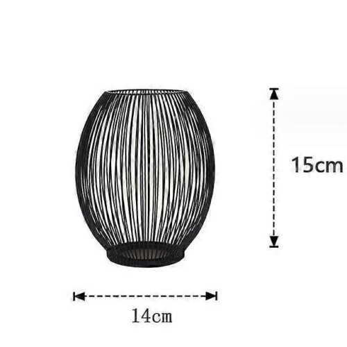 (S) Matte Black Metal Wire Candle Holder 2