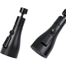 360swivel Spout G1/2 Kitchen Sink Tap Spray Head with 3 Modes, Kitchen Faucet Spray Head Replacement(black)1PCS - DD