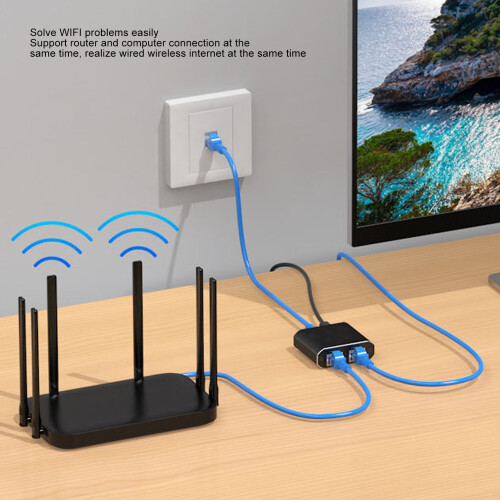 Gigabit Splitter 1-2 1000Mbps Aluminum RJ45/Type-C 2