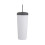(white) Simple Water Cup Student Portable Double-layer High Temperature Resistant Water Cup With Straw Large Capacity 2