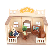 Miniature Plastic Dollhouse Furniture TV Sofa Set