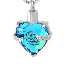(C)Always on My Mind Forever in My Heart Cremation Urn Necklace for Ashes Urn Jewelry Memorial Pendant, No Necklace
