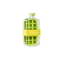 Green 800ml 2-in-1 Ice Maker Ice Cube Tray & Water Bottle, Touch-Free Silicone Ice Cube Tray