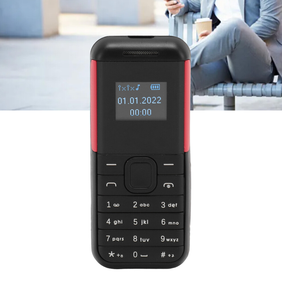 Tiny 2G Mini Phone 0.66" Screen, Dual Card, 380Mah Battery, Black/Red 8141393390445