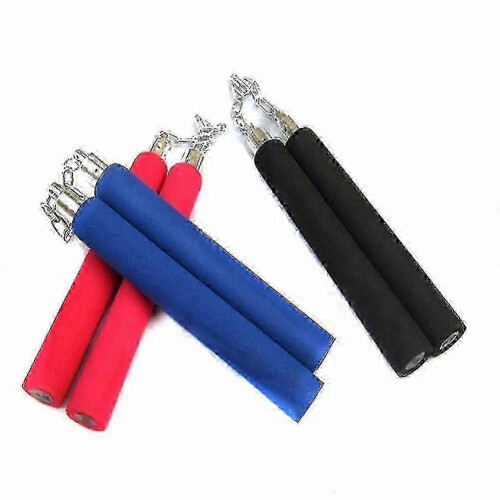 (Black) Sturdy Metal Chain Foam Nunchaku for Training 1
