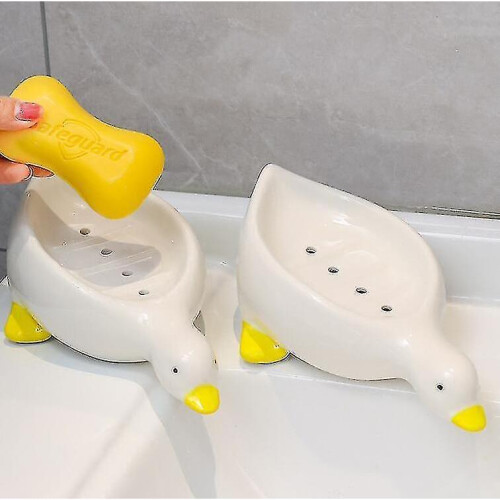 Ceramic Soap Dish Holder Cute Duck Soap Holder 1