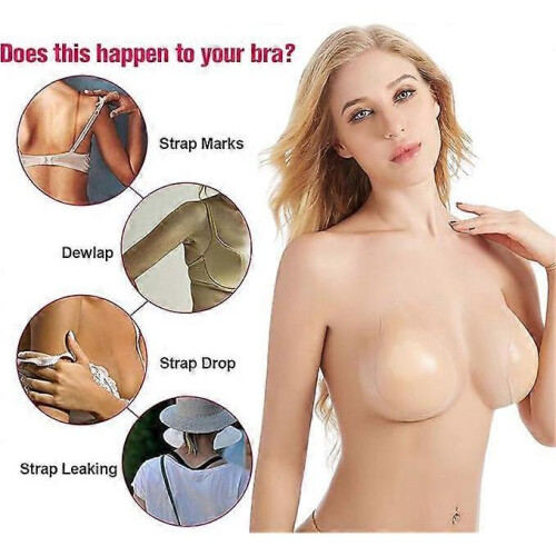 (M,Coffee)Sticky Bra Silicone Adhesive Bra for Women Invisible Bras 2