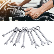 Mini Steel Combination Wrench Set 10pcs Open/Plum Ends for Repairs