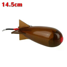 (14.5cm Brown) Universal Automatic Fishing Floating Float Device Carp Fishing Large Rockets Bomb Spomb Fishing Tackle Rocket Feeder Float