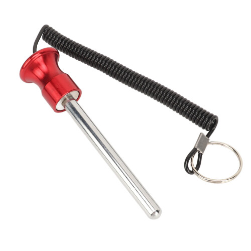 Weight Stack Pin Red 8mm 100mm with Lanyard Lock 2