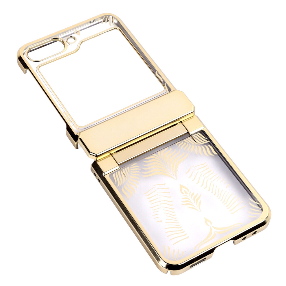Shockproof Phone Case For Galaxy Z Flip 5 Electroplated Frame Gold 4671393392322