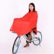 (Simple model red)Cycling Raincoat Women Men Electric Bike Raincoats Outdoor Thickening Oxford Cloth Poncho Bicycle