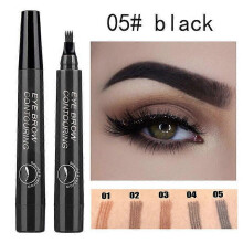 (A01) 5 Colors 3D Microblading Eyebrow Tattoo Pen 4 Fork Tips Liquid Eyebrow Pencil Waterproof Lasting Eye Makeup New TSLM1