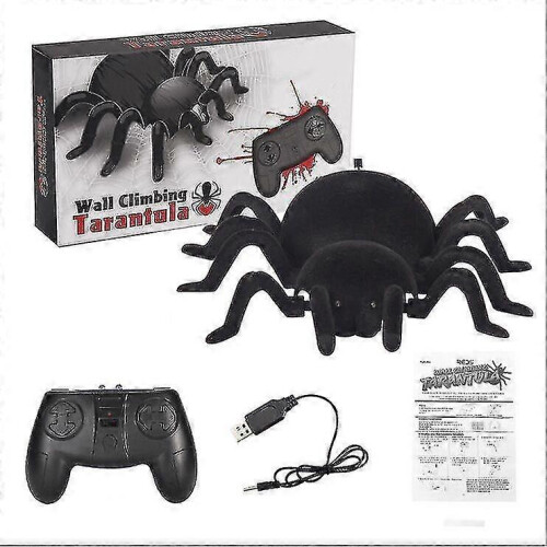 Rc Remote Control Wall Climbing Horrible Big Black Spider Prank Toy simulation tricky toy