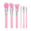 (Pink) Silicone Makeup Brush Set With Plastic Handle Pack yu 1