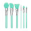 (Green) Silicone Makeup Brush Set With Plastic Handle Pack yu 1