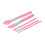 (Pink) Silicone Makeup Brush Set With Plastic Handle Pack yu 2