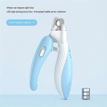 (with lamp,green)Pet Anti-Bleeding Nail Clippers for Beginners Splashproof Nail Grinder with Led