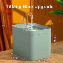 (light green) Cat Water Fountain Auto Filter USB Electric Mute Cat Drinker Bowl 1.5L Recirculate Filtring