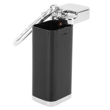 Portable Aluminium Alloy Mini Cuboid Car Ashtray with Lid, Black, 42g