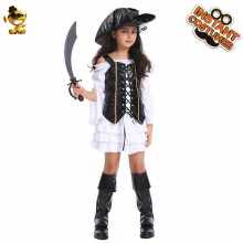 (EE344, 7 to 9Y) Halloween Girl Pirate Costume for Kids, Role Play Dress Up Outfit, Stage Performance Pirate Dress