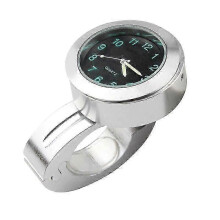 (Silver) 22mm Motorcycle Waterproof Handlebar Luminous Watch Aluminum For Honda Shadow Vt 750 Honda Ruckus Cbx 250 Twister