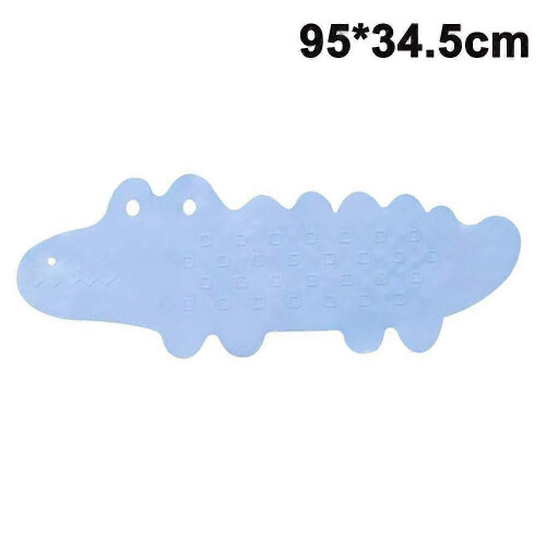 (Blue) Kids Anti Slip Bathtub Mat Shower Machine Washable,crocodile Pattern