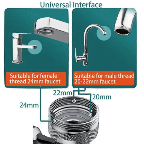 (Single Mode)Faucet Extender Rotating Splash-proof Filter Faucet Swivel Spray For Kitchen and toilet 2