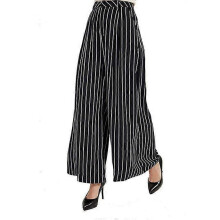 (M,Stripes)Women High Waist Casual Wide Leg Long Pants Trousers