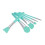 (Green) Silicone Makeup Brush Set With Plastic Handle Pack yu 2