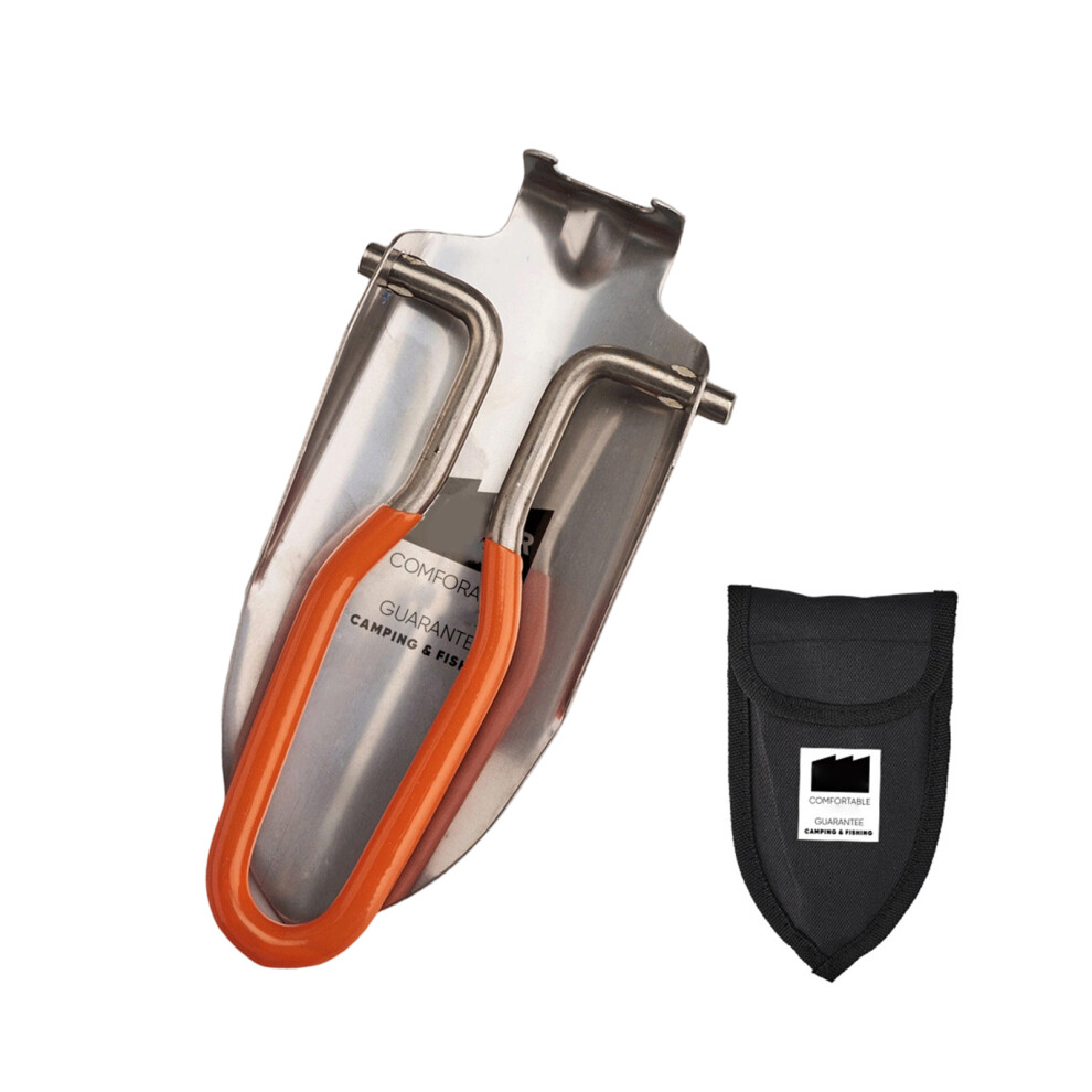 Multipurpose Stainless Steel Camp Shovel For Digging-Orange 7627001391642