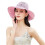 (Pink)Hollow Crochet Large Brim Summer Outing Essential Beach Hat Women 1