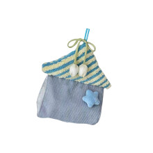 Charm Star House Designed Fabric Tissue Holder For Wall-Blue