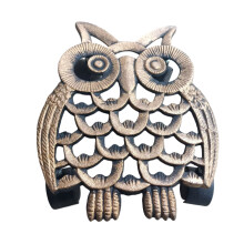 Unique Owl Themed Flower Pot Holder Heavy Type Owl-bronze