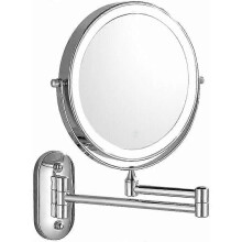 Wall-Mounted Makeup Mirror, Wall-Mounted Illuminated Magnifying Mirror, 1X/10X Double-Sided Wall Mirror, 360 Swivel Extension Cosmetic Mirror, Built-i