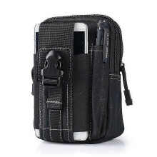 1x Tactical Belt Bag Black Essential Men's Accessory