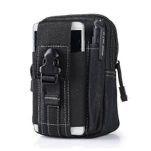 1x Tactical Belt Bag Black Essential Men's Accessory