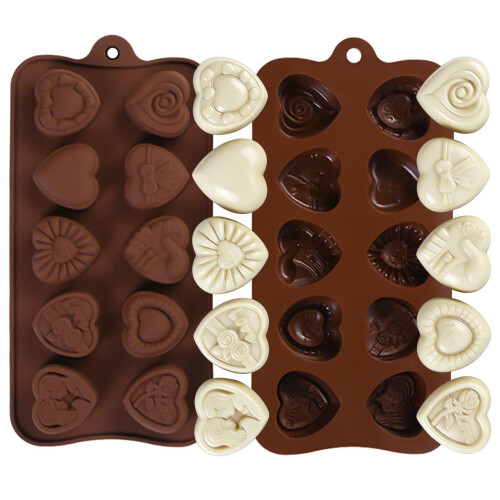Silicone Baking Molds For Cakes Chocolate-Chocolate Heart Shape 2