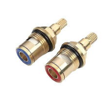 2 Pack Faucet Cartridges 1/2 Inch 20 Teeth Universal Replacement Faucet Valve Brass Ceramic Cartridge Bathroom Faucet Valve (red/blue) cy