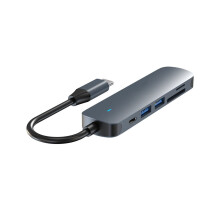 Type-C 6-in-1 USB Hub 3.0 Splitter with PD 100W Charging & 4K Multi-Functional Extender