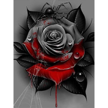 30 x 40 cm ,rose rouge noire Diamond Painting Broderie Diamant Peinture Canevas 5d Tableau Enfant Adulte Strass Lot Puzzle Dessin Decoration Mura