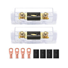 2pcs Anl Fuse Holder Bolt-on Fuse Car Fuse Holders Fusible Link with Fuse 200a Fuses Amp for Rv Car Y
