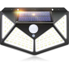 Lampe solaire extrieure IOTSES 100LED 2200mAh 3 modes avec capteur de mouvement 270 des quatre cts Projecteur tanche IP65 pour jardin, garage, rue