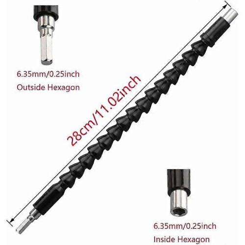 Right Angle Drill Bit and Flexible Angle Extension Kit, Angle Bit Right Angle Screwdriver 105 Degree 1/4" Hex Shank for Drill 1