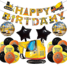 25pcs Shop Truck Balloon Kit Latex Foil Balloons with Banner for Birthday