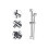 Replaceable manual shower bracket, shower head bracket, 18-25mm diameter adjustable, ABS chrome plated (silver)- 4